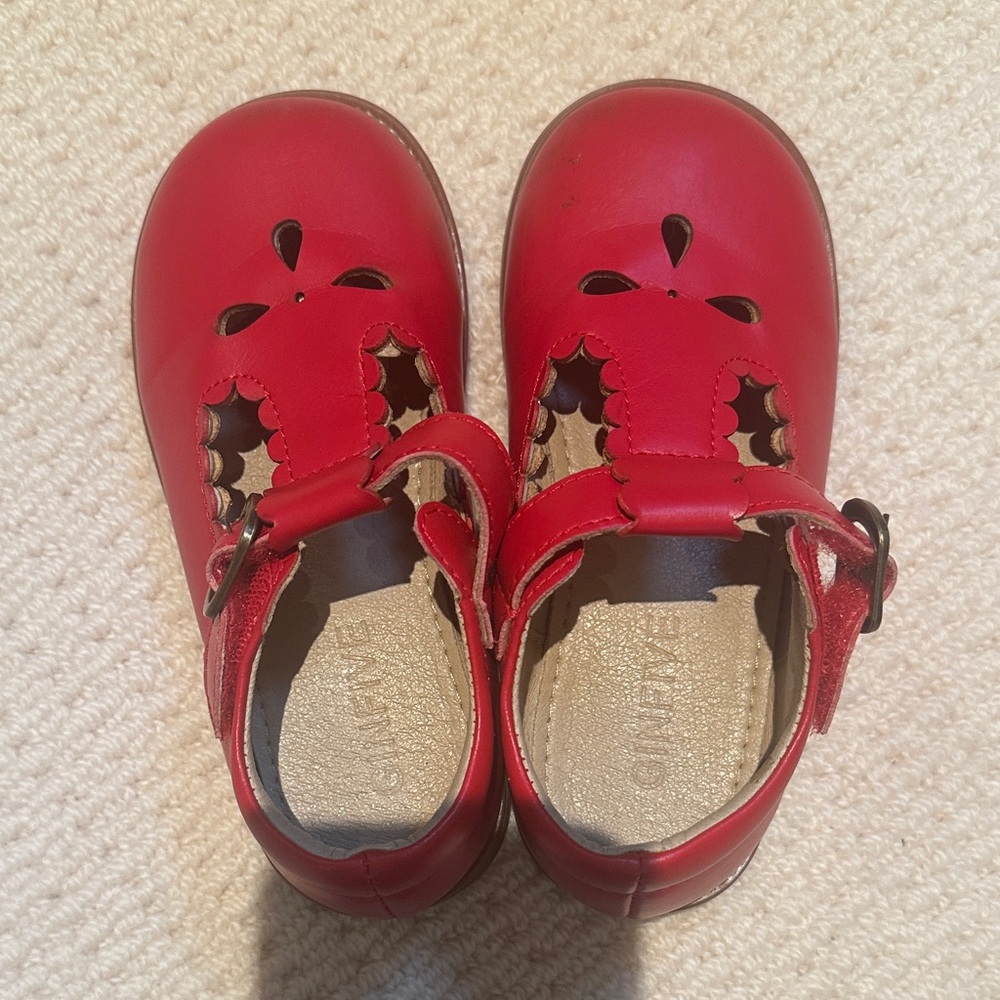Stylish Red Kids Dress Shoes buckle (Velcro)
